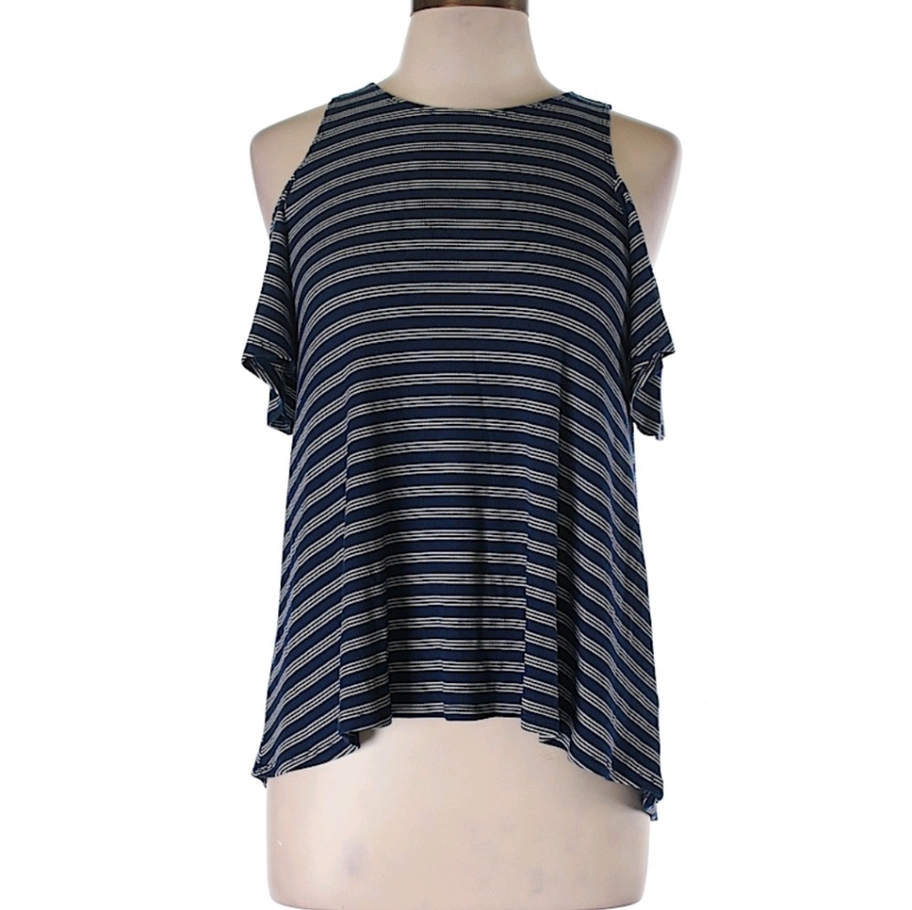 Cold Shoulder Striped Tee - image 1